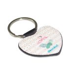 ميدالية مفاتيح شكل قلب بتصميم طائر الفلامنجو