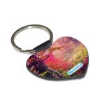 ميدالية مفاتيح شكل قلب بتصميم غابه ورود