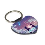 ميدالية مفاتيح شكل قلب بتصميم لحظه اللقاء انمي أسمك