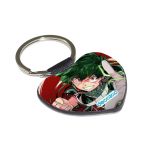 ميدالية مفاتيح شكل قلب بتصميم لكمه ميدوريا أكاديميتي للأبطال