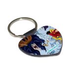 ميدالية مفاتيح شكل قلب بتصميم لوفي ضد سيزار ون بيس