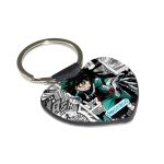 ميدالية مفاتيح شكل قلب بتصميم ميدوريا مانجا أكاديميتي للأبطال